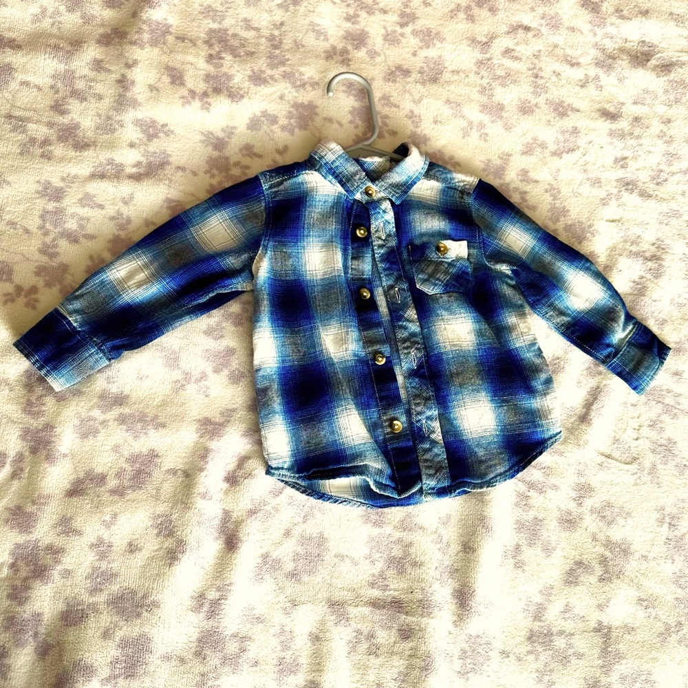 Flannel button up for baby